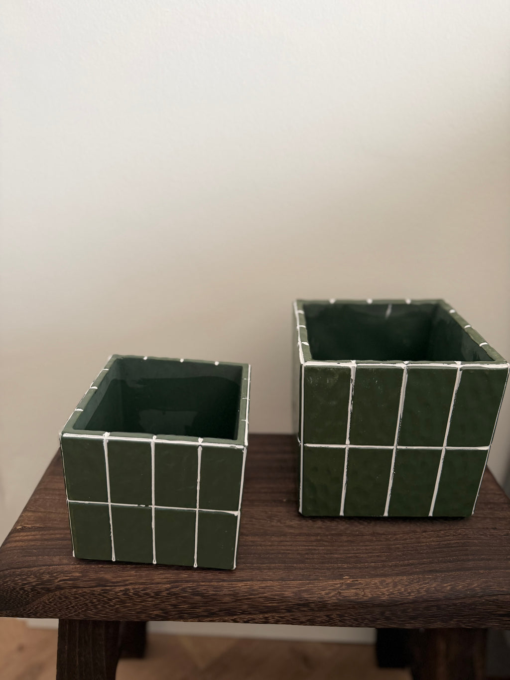 Green Vase Set