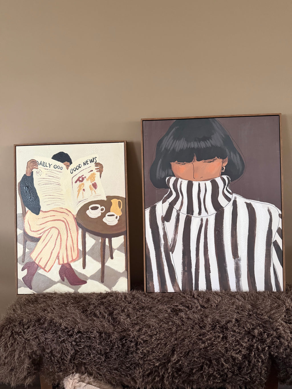 Framed artwork woman sweater